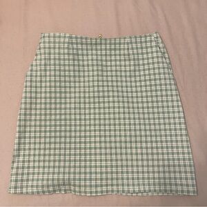 Green Plaid Mini Skirt